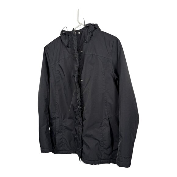 LL Bean Jacket Womens Medium Black Winter Warmer 271136 Gorpcore Fleece Lined - Picture 3 of 10